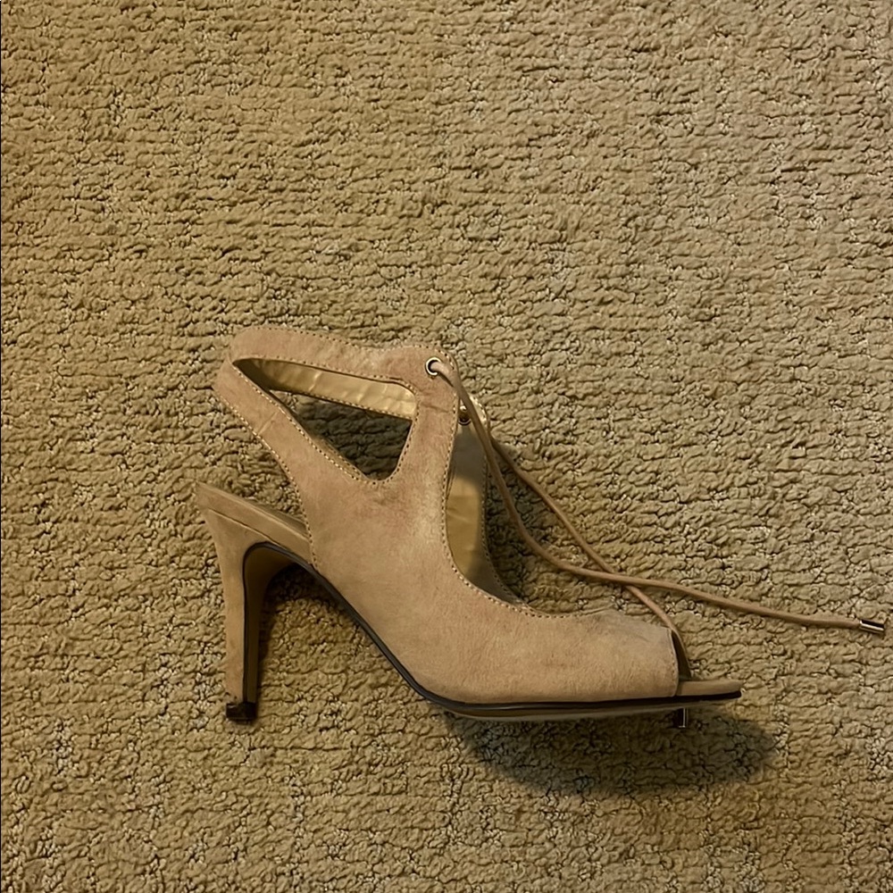 Peep Toe Lace Up Stiletto Heels